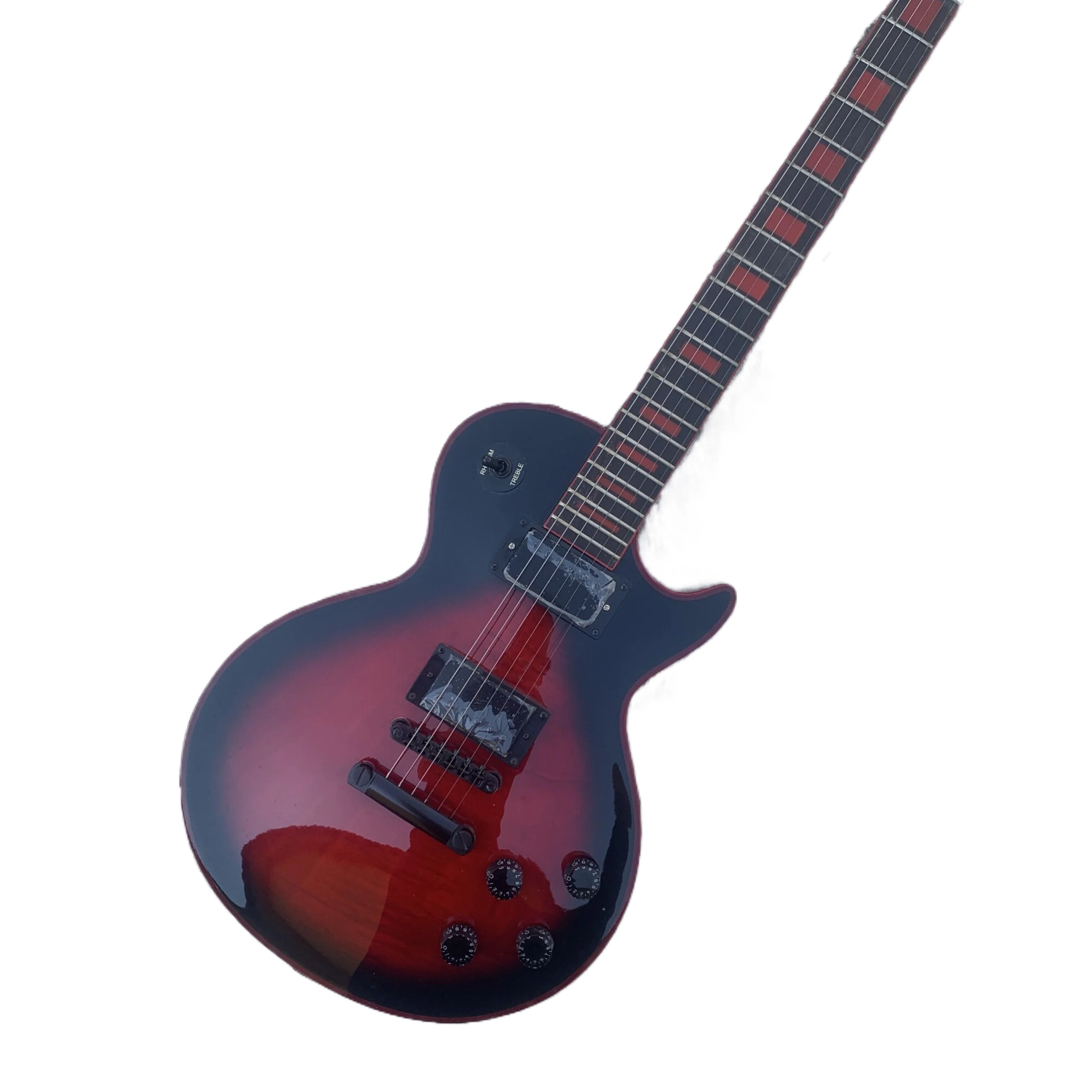 

LP Custom Electric Guitar, Rosewood Fingerboard, Dark black Maple Top, black Hardware, 2 Pickups