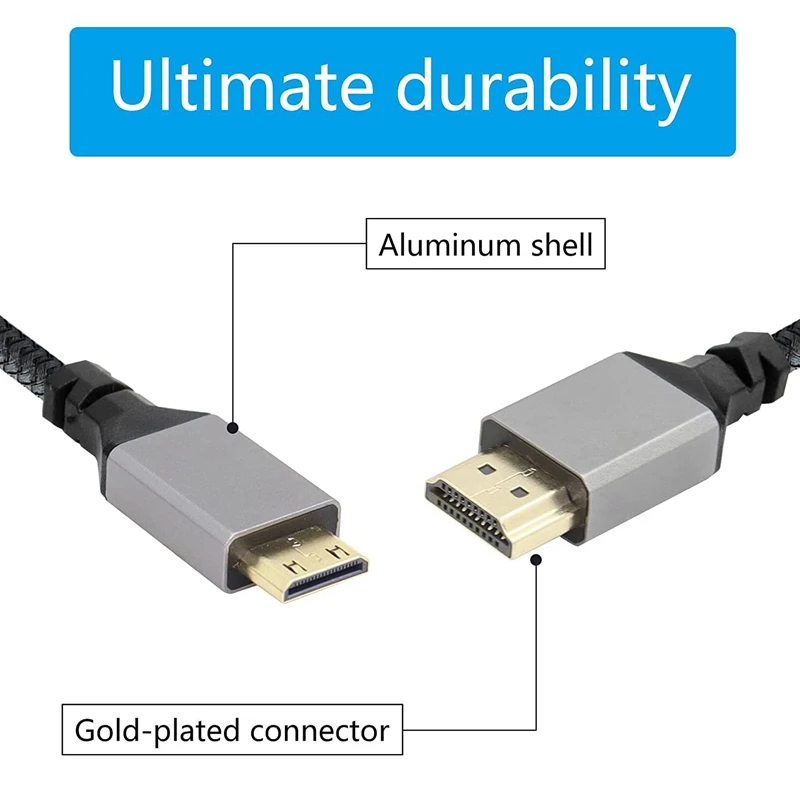 Kabel przedłużający Micro Mini TPU do HDMI, 1-10 m, 4K 60Hz, męski, kompatybilny z kamerami, PS3/4/5, projektorem, TV Box, laptopem