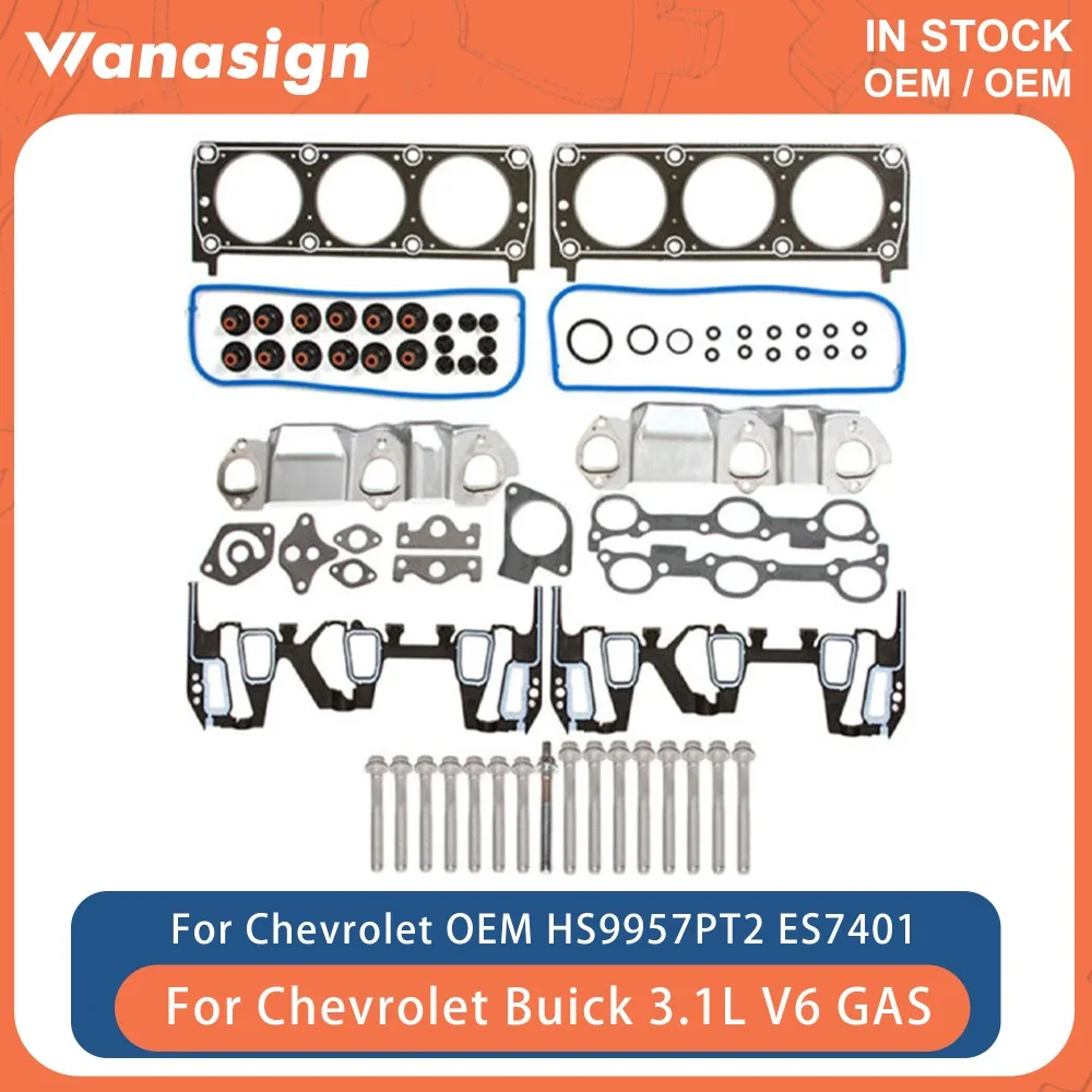 

Engine Full Gasket Set & Bolt Fit 3.1 L For Chevrolet Malibu Lumina Buick Regal Pontiac Oldsmobile GMC GM LS 3.1L OHV 12V GAS