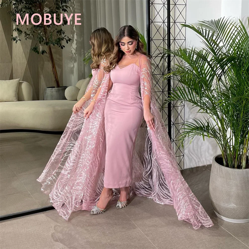 

MOBUYE 2024 Arab Dubai Sweetheart Neckline Prom Dress Long Shwal Length Evening Fashion Elegant Party Dress For Women