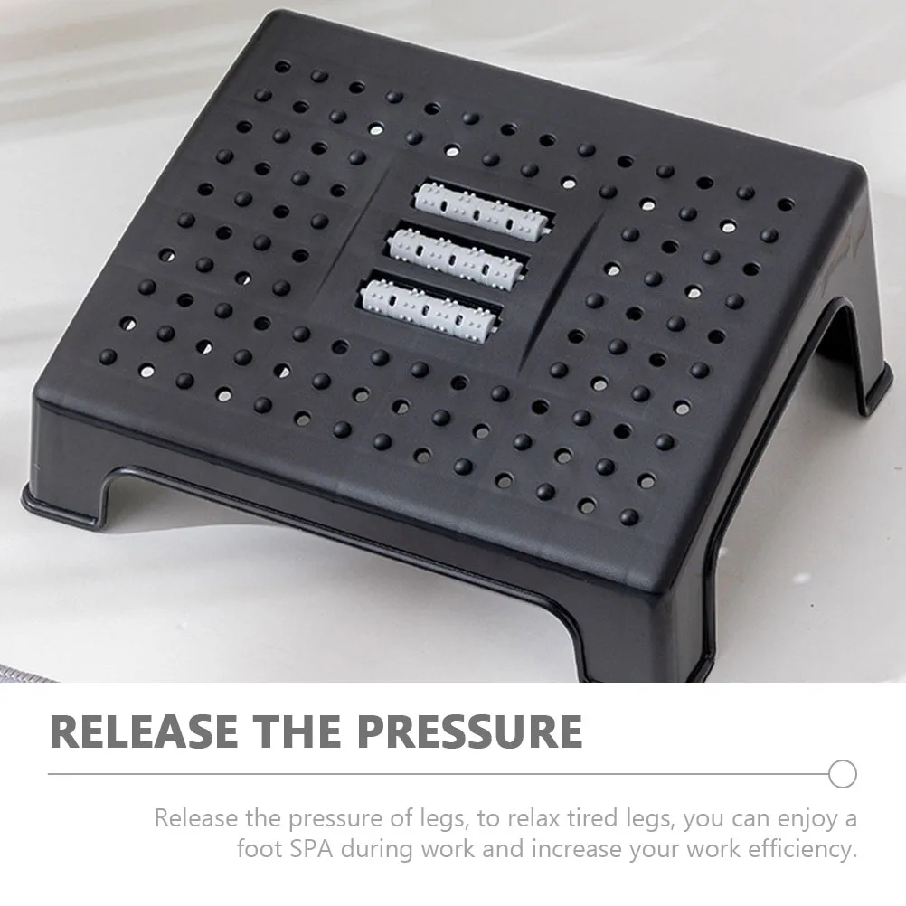 

Footstool Portable Desk Foot Rest Adjustable Height Non Slip Massage Roller Under Desk Stool Office Use Outdoor Furniture