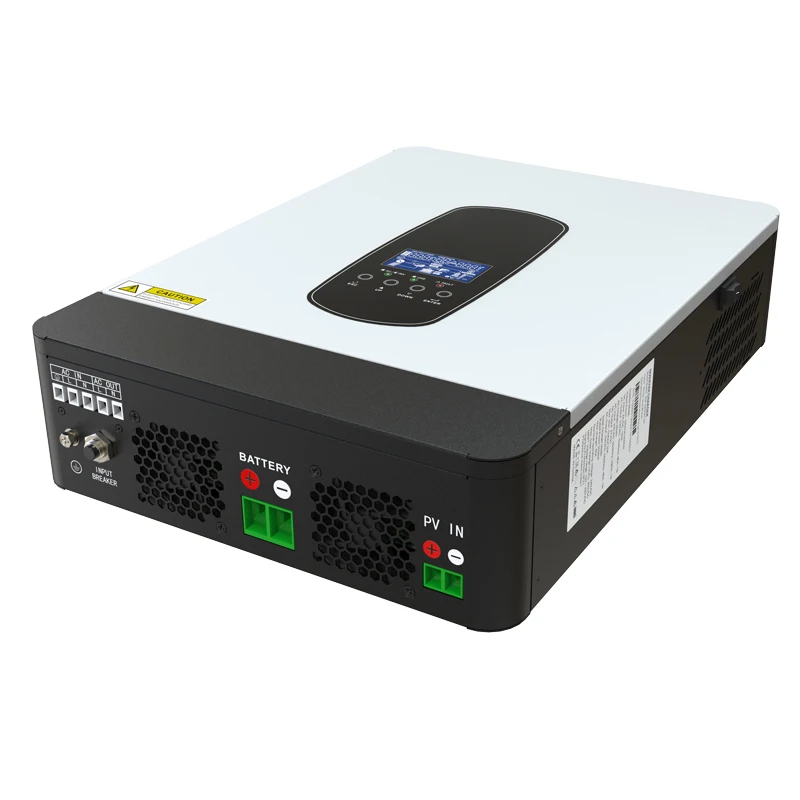 Hybrid Solar Inverter 3000W 1800W 24V Off Grid Inverter 230V PV 55-450V Pure Sine Built-in 80A Solar Charge Controller for Home