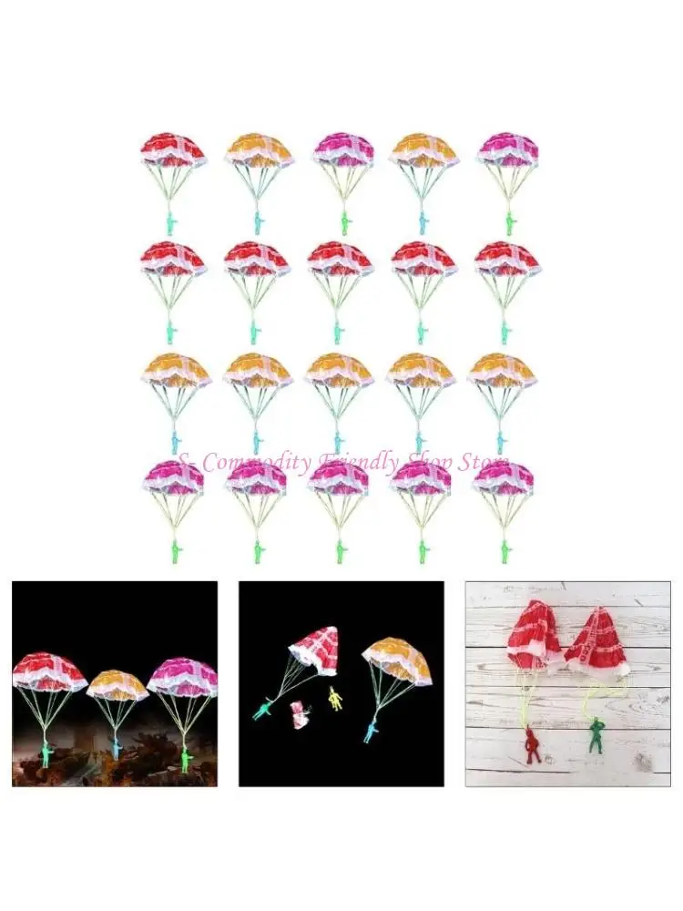 

85AE 20Pcs Parachute Toy,Outdoor Flying Toy for Kids Toddler No Tangles Throwing Parachute Flying Throwing Outside Toy Gifts