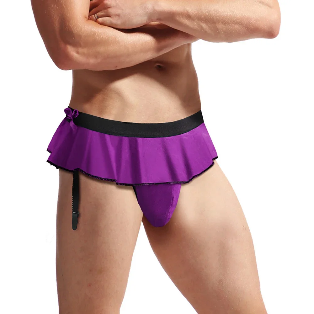 

Men's Sexy Underwear Invisible Bulge Pouch Enhancing Thongs Panties G-Strings Low Rise Man Sissy Skirt Briefs Underpants