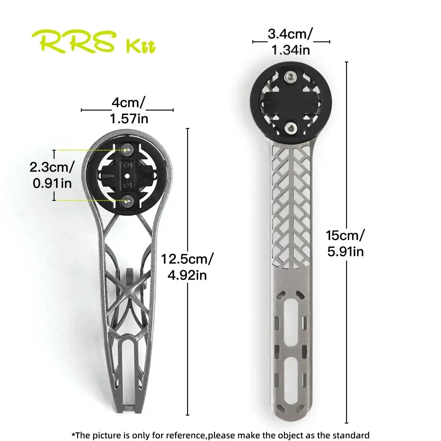 

RRSKIT 3D Printed Titanium Alloy Bicycle Computer Extended Bracket Suitable For Garmin Universal Base With Gopro Lamp Holder