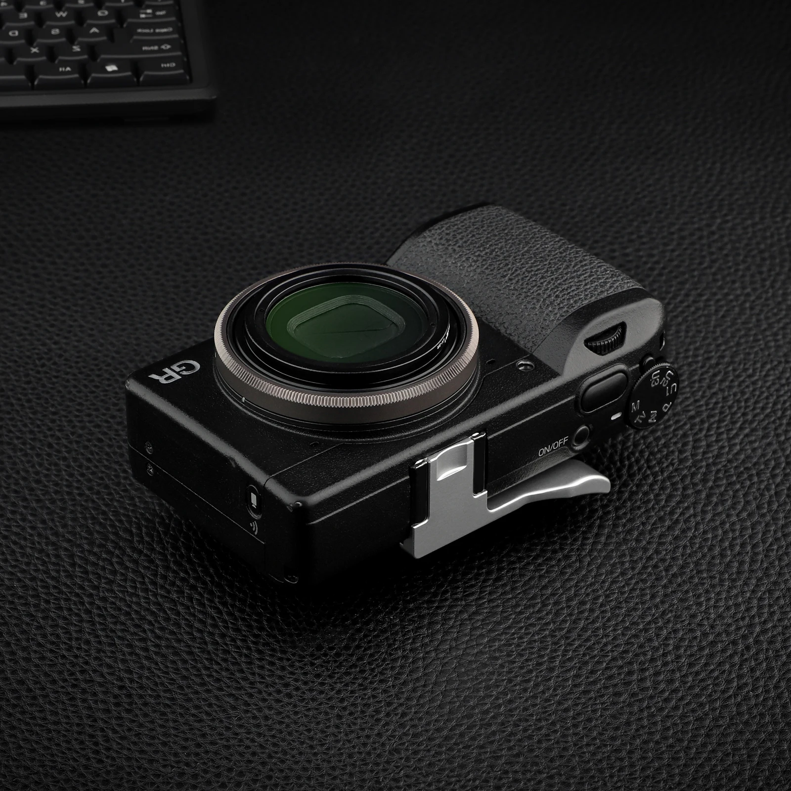 Haoge RRC-GR3XG Dark สีเทาโลหะตกแต่งแหวนสำหรับ RICOH GR3X/GRIIIX กล้องแทนที่ GN-2