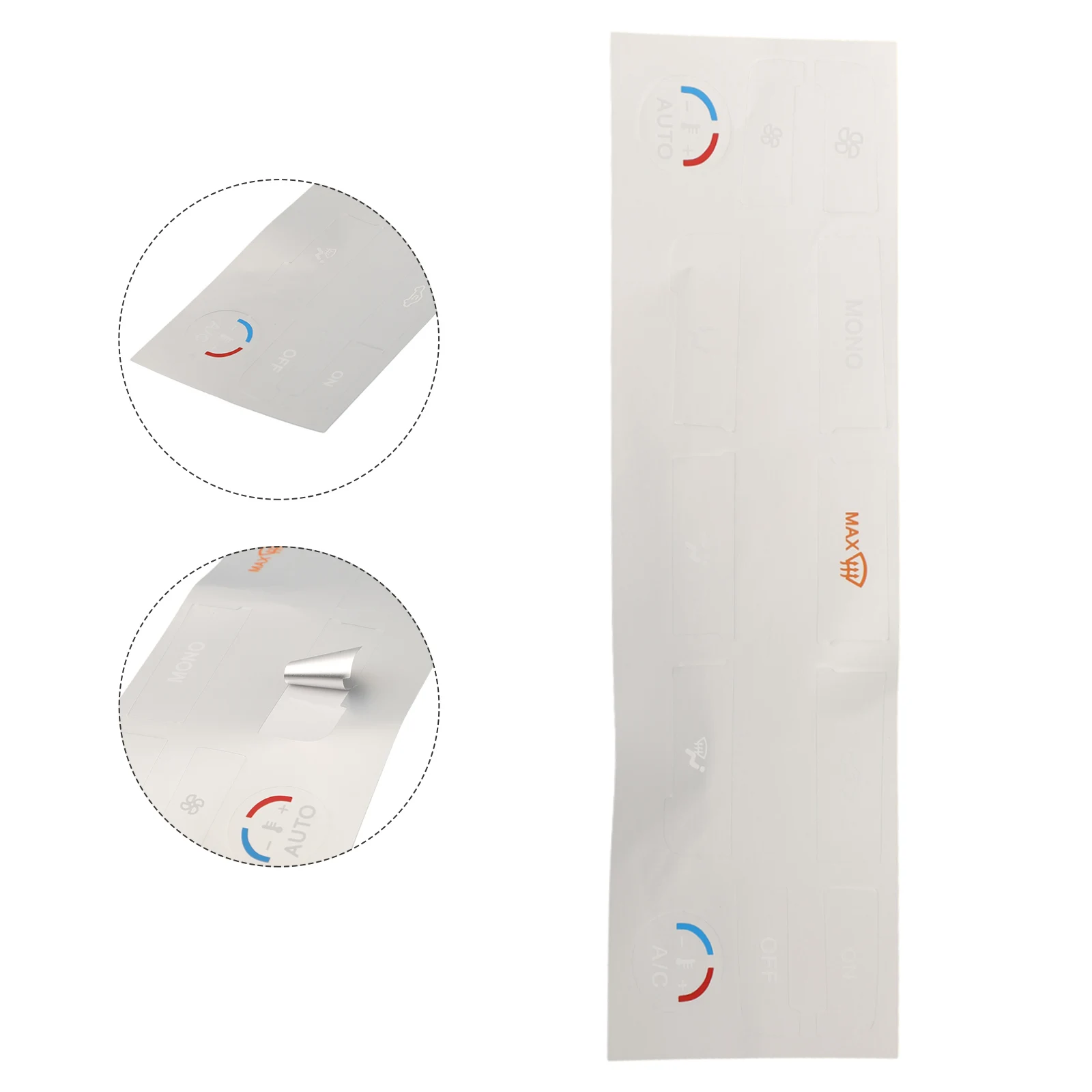 For AC Unit Button Sticker Silver Color Vinyl Precise Letters Clear Visibility PVC Opaque For MONDEO For Ford S-Max