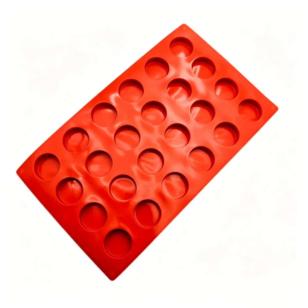 24 Hole Round Silicone Chocolate Mold Single Hole Diameter 3.0cm Height 1cm Cake Slices Flip Sugar Cake Decoration Baking Tools