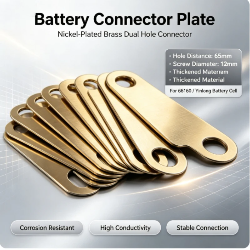 66160 Battery Sheet Bus Bar Strap Pole Contact 65mm Hole Distance for Yinlong Cell 12/36/24/48V/72V Solar RV EV Marine UPS