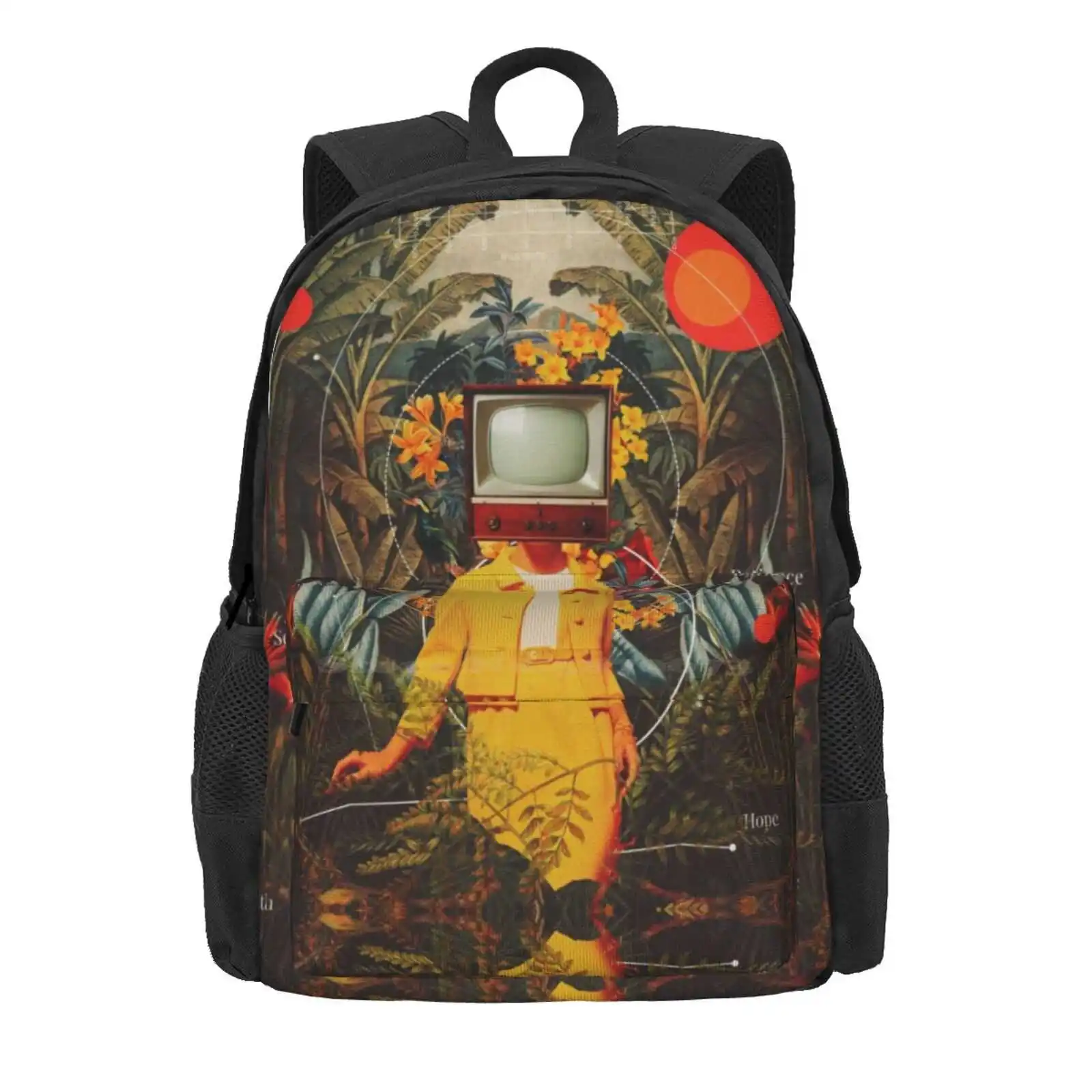 She Came From The Wilderness Hot Sale Schoolbag Backpack Fashion Bags Frank Moth Digital Collage Vintage Nature Tropical