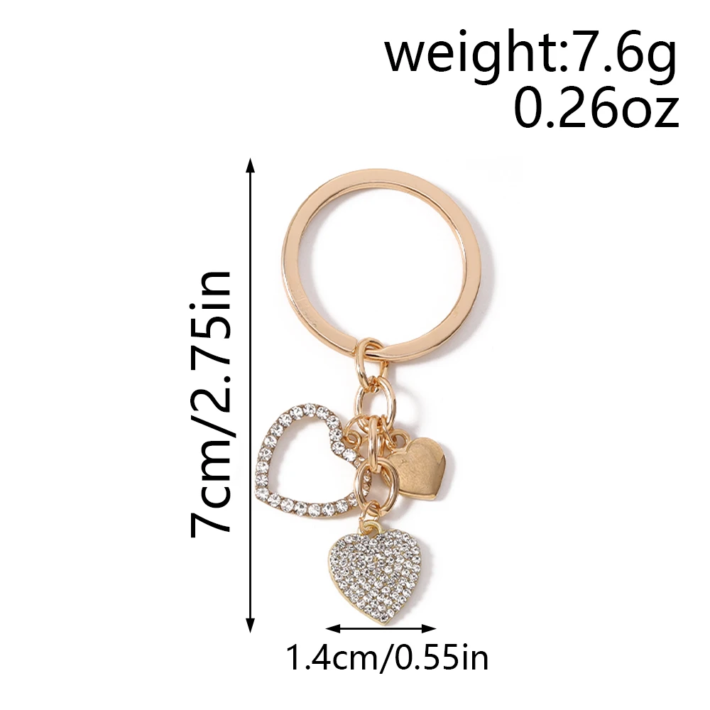 Aihua Fashion Herzförmiger Schlüsselanhänger für Frauen und Mädchen, Kristallherz-Schlüsselring, Handtaschenanhänger, DIY Handgemachter Schlüsselanhänger, Geschenke – Detail 5