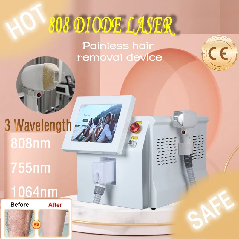 Depiladora Laser Diode Laser Painless Hair Removal Machine 3 Wavelength Safe Painless Permanent Ice Platinum Cooling System HOT