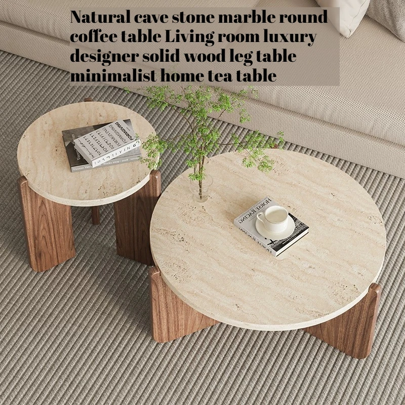 Sofa Round Coffee Table Vintage Solid Wood Garden Farmhouse Coffee Table Center Apartment Stolik Kawowy Nordic Furniture