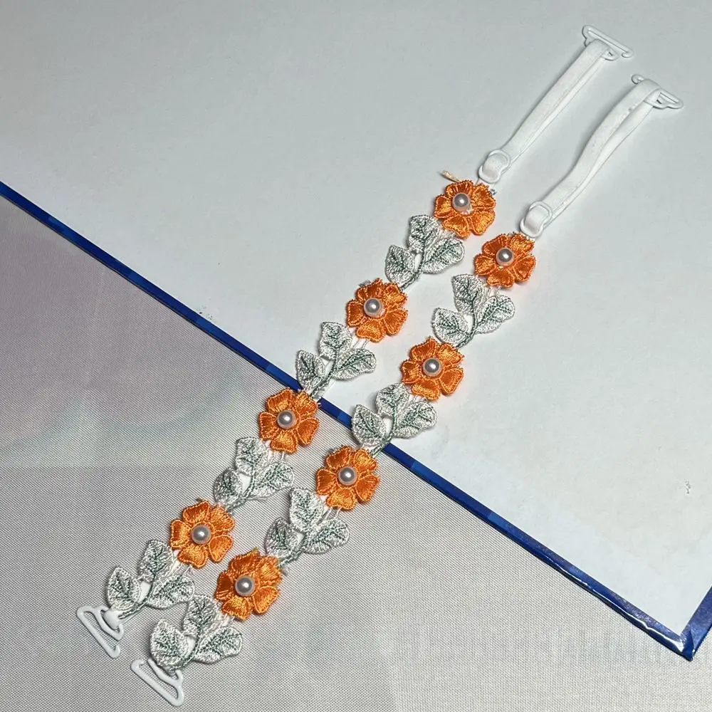 Creative Gift Removable Floral Bra Straps Anti-slip Lace Floral Shoulder Belts Decorative Elastic Shoulder Straps