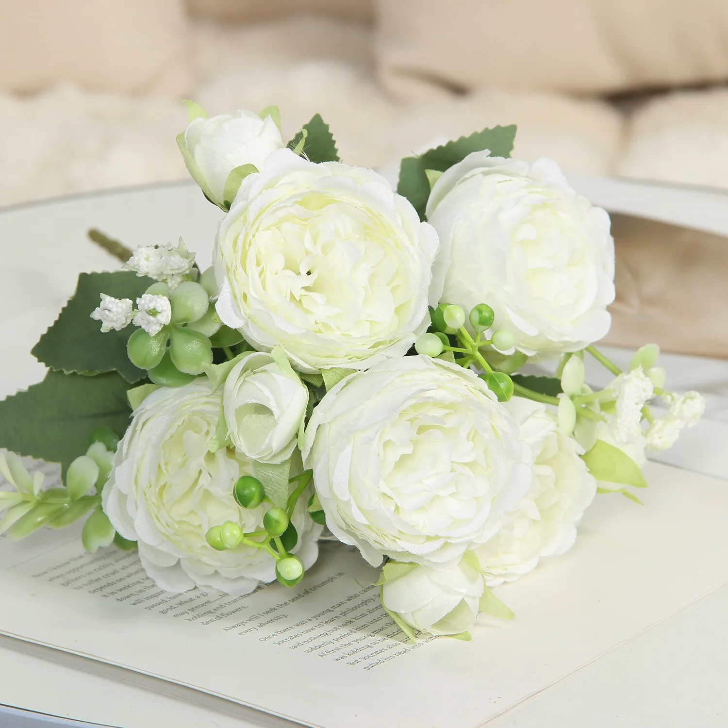 

1Pcs Artificial Flowers Wedding Home Bedroom Decoration DIY Valentine's Day Roses Mother's Day Christmas Peony Flower Bouquet