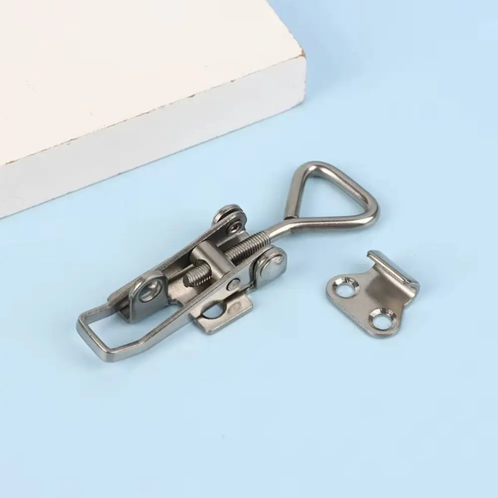 304 Stainless Steel Marine Latch Quick Clamp Adjustable Deck Hasp Lock Anti-Rattle Latch Corrosion Resistant Locker Lock