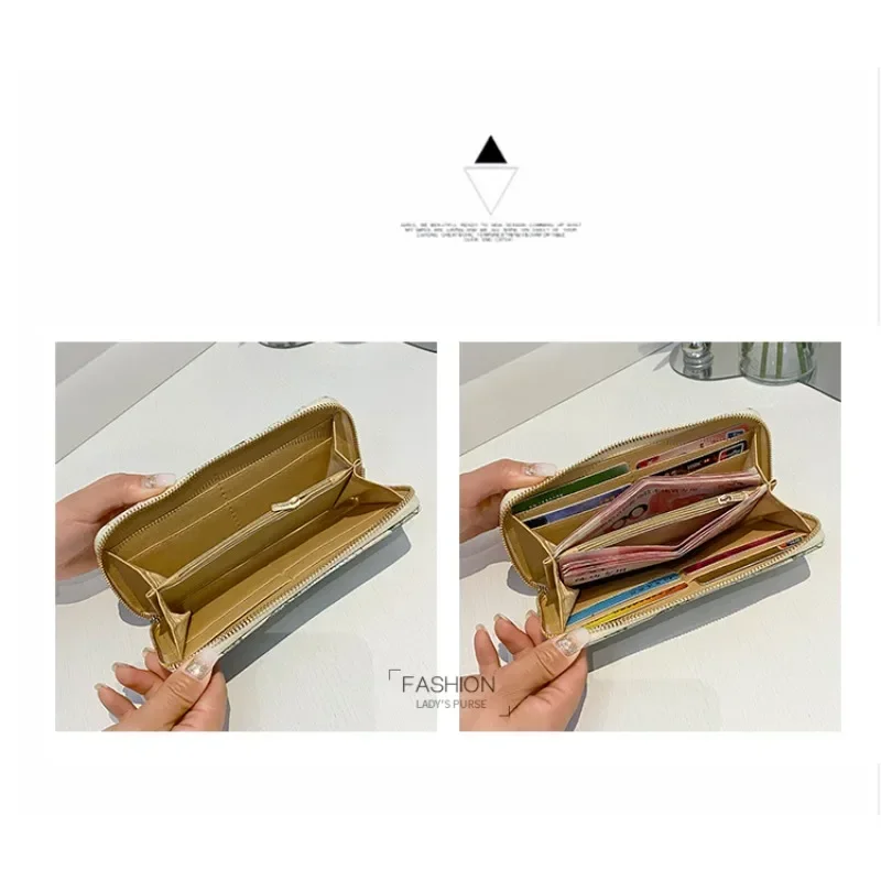 Chinese Style Flowers Fashion PU Wallets & Holders Zipper Color Matching Clutch Bag Full Function 2024 Hot Sale Bags for Women