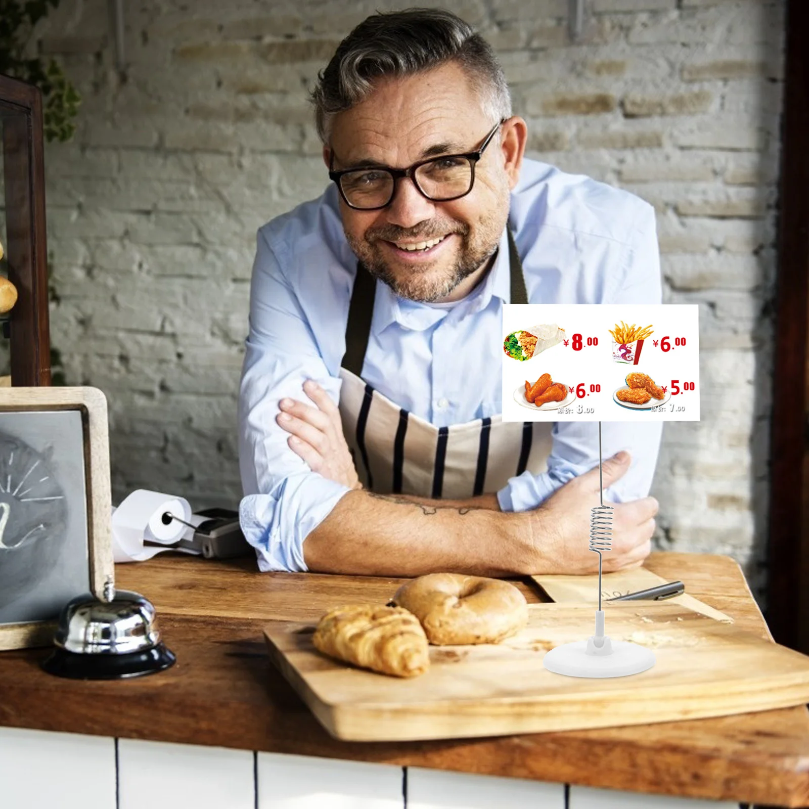 

6Pcs Sticky Label Holders Versatile Design Table Sign Display Stands for Supermarkets Restaurants Clear Readable