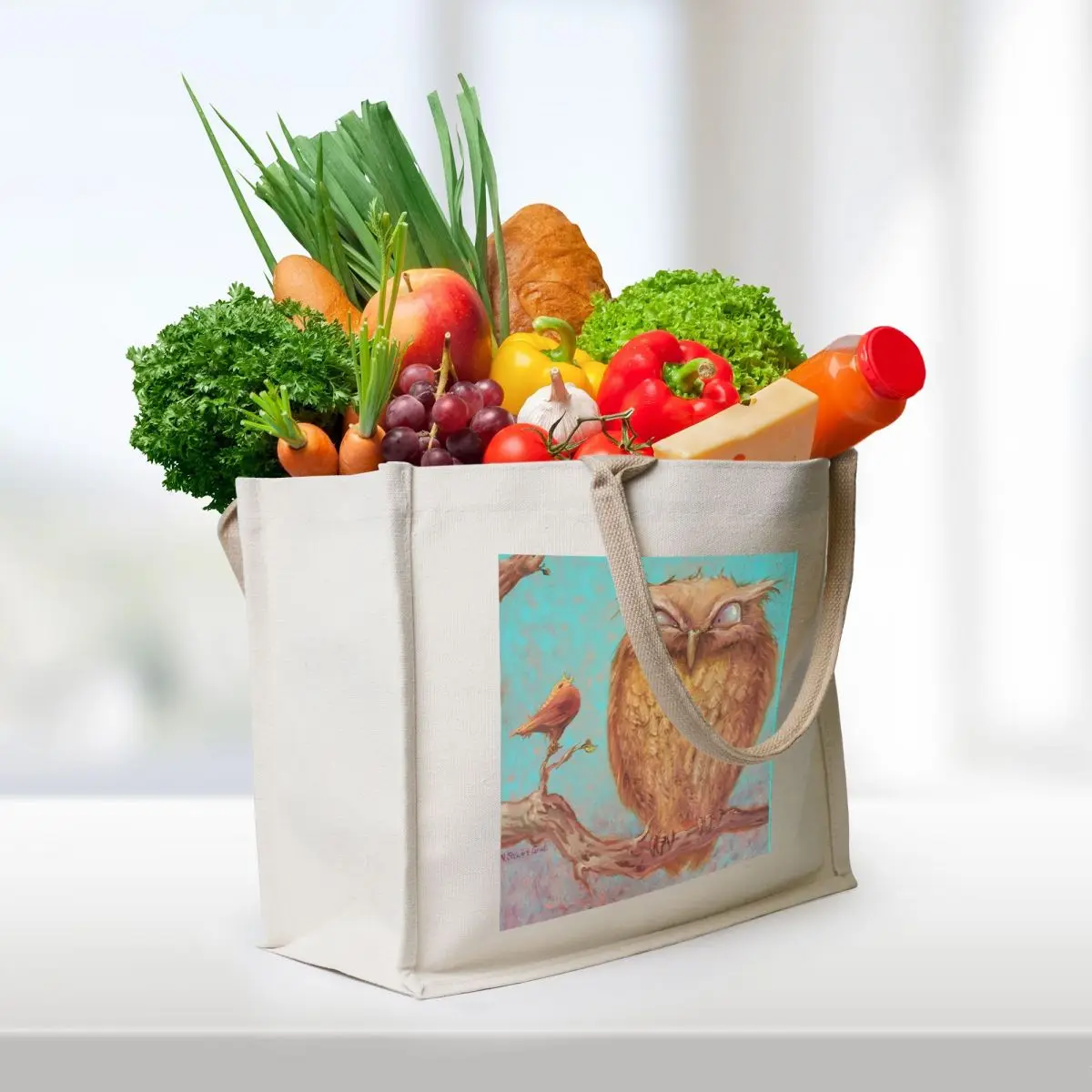 Owl and Robin - Not Every Bird Wants to be Early Tote Bag tote men bags for women canvas custom