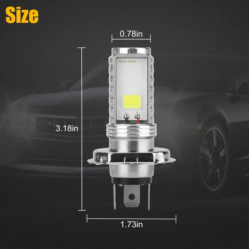 2Pcs H4 LED Bulb Super Bright Headlight Kit 360-degree Full-angle Lighting Headlight Kit High/low Beam Bulb High-Power 6000k