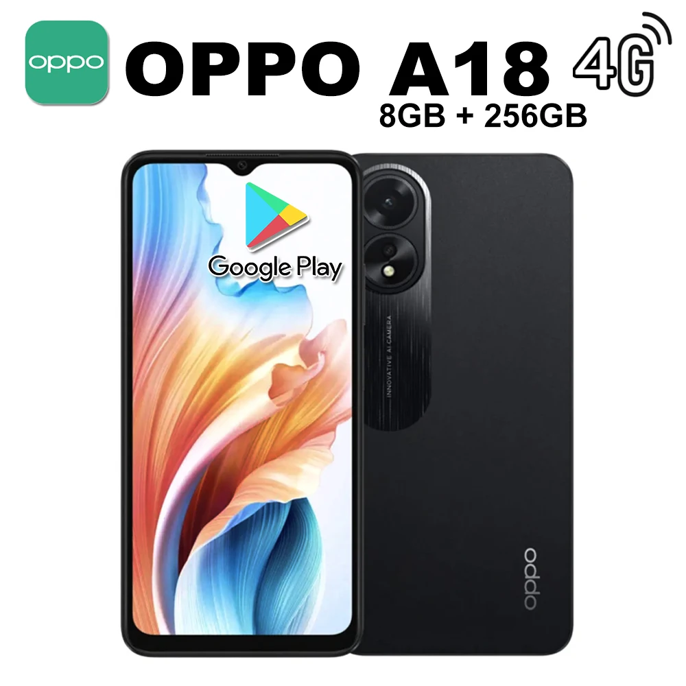OPPO A18 8GB+256GB Mediatek Helio G85 system 5000mAh long battery life original smart phone
