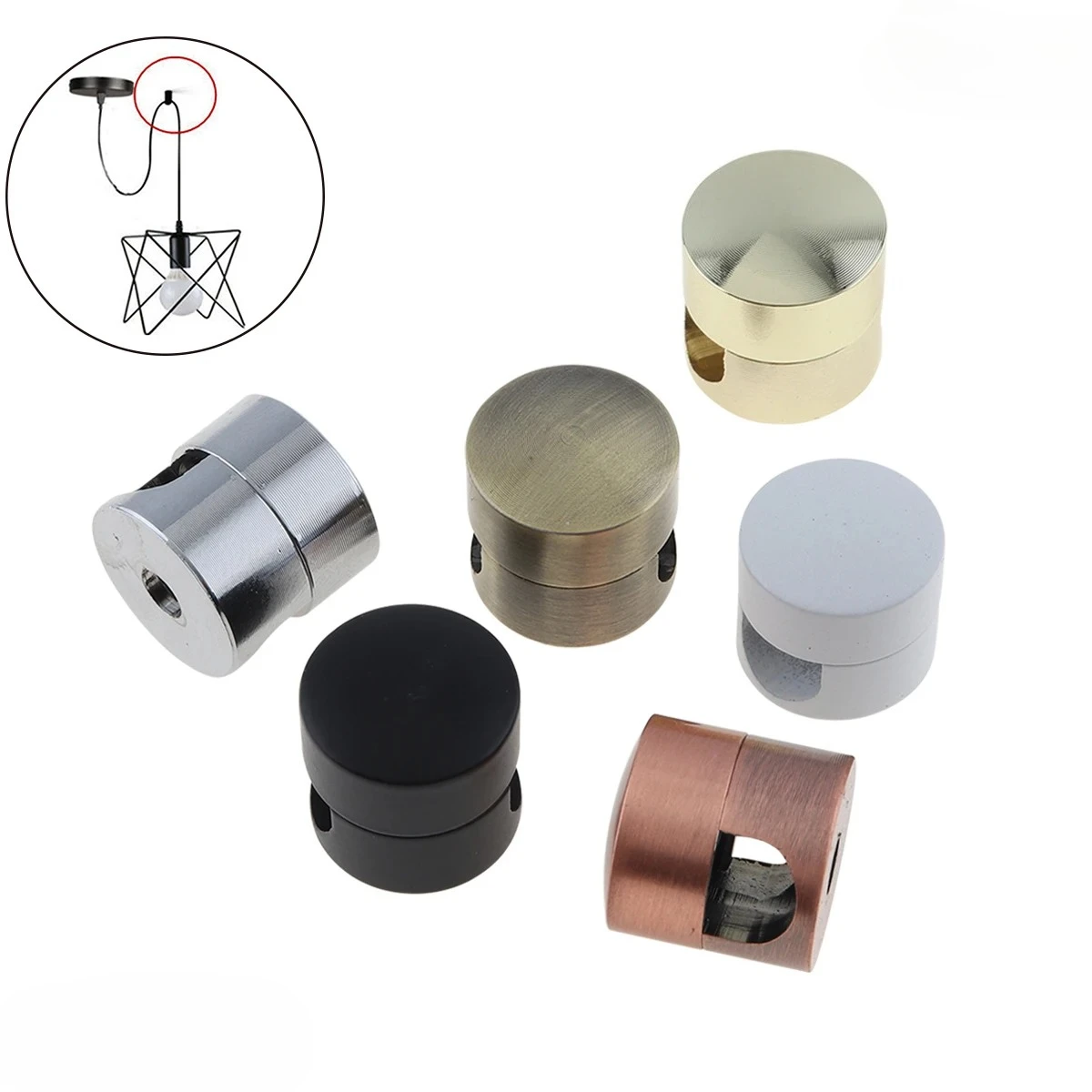 5pcs Metal Aluminum Wire Buckle Pendant Light Cable Fixing Device DIY Retro Lighting Fixture Accessory