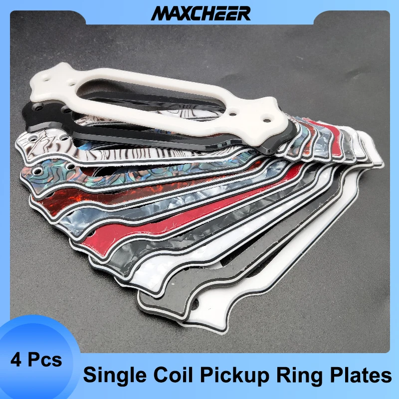 4Pcs Single Coil Pickup Changed into Acoustic Guitar Sound Hole Pickups Support Bracket Cover Single Coil Pickup Ring Plates