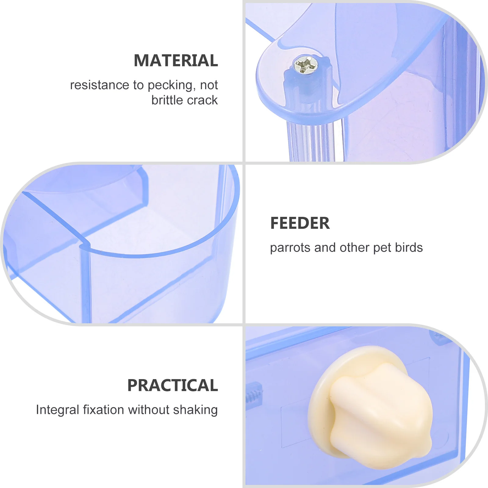 

Parrot Food Box Bird Feeding Implement Holder Cage Feeders Long Tail for Multiple Birds Bowl Dish Plastic Bowls Spill-proof