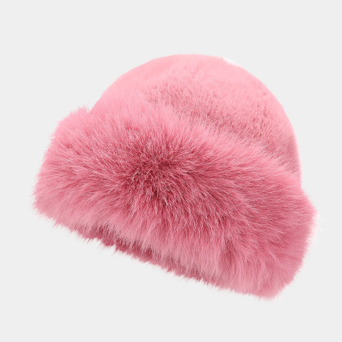 Autumn And Winter 2024 New Women's Fashion Fur Cap Fur Hat Fur Hats Mongolian Hat Brimless Plush Fluffy Skiing Riding Warm Caps