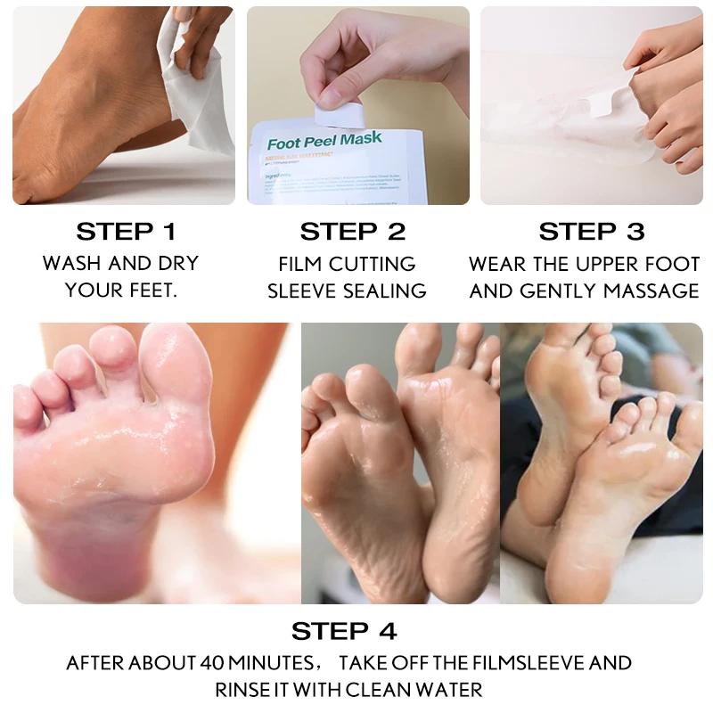 Aloe Foot Peel Mask For Dry Rough Cracked Feet,Brightening Your Feet,Soothing Your Feet&Heel,Make Your Feet Smooth And Soft