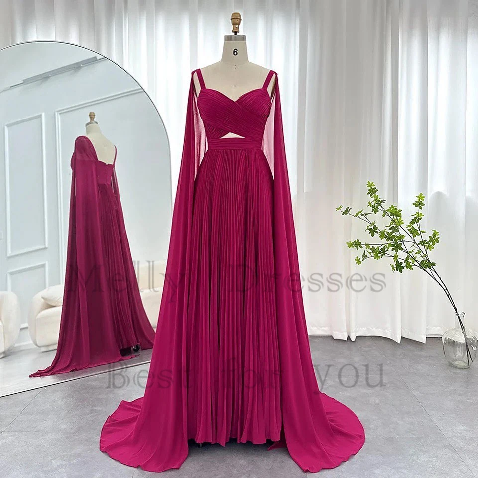 

Exquisite Spaghetti Straps Muslin Evening Dresses for Women Sleeveless Chiffon Prom Gowns 2024 Summer New Robe De Soirée