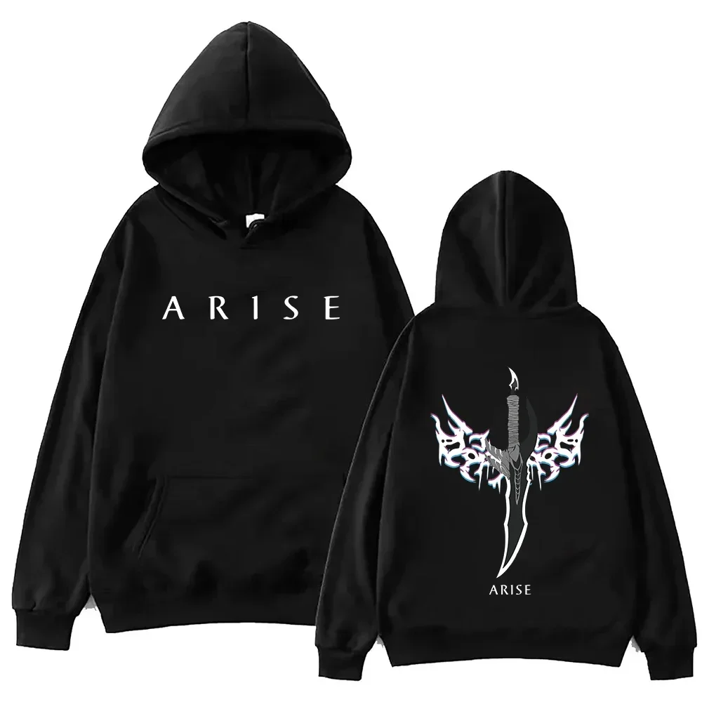 Anime Solo Leveling Hip Hop Men's_Women's Hoodie Retro Gothic Pattern Sportswear Manga Solo Leveling Casual Hoodie Fan Gift