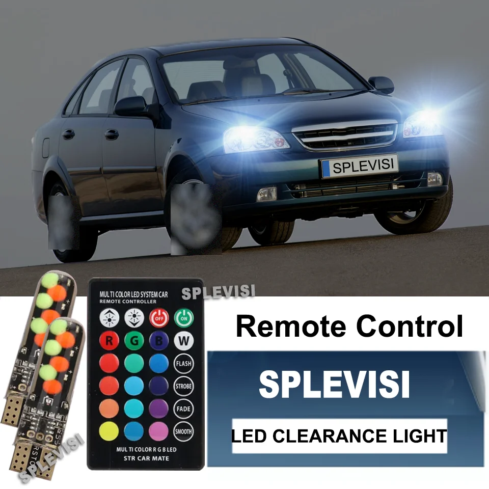 

2xT10 W5W Remote RGB COB LED Clearance Light Bulb Silica IP68 Replace Fit For Chevrolet Cruze Corvette Captiva Aveo Niva Orlando