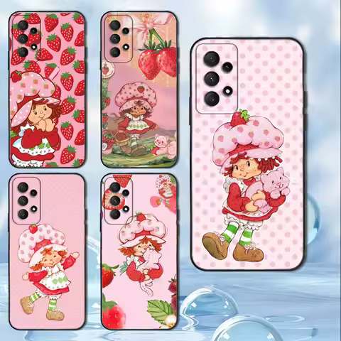 cute strawberry shortcake Phone Case For Samsung Galaxy A13,A21s,A22,A31,A32,A52,A53,A71,A80, Soft Black Cover