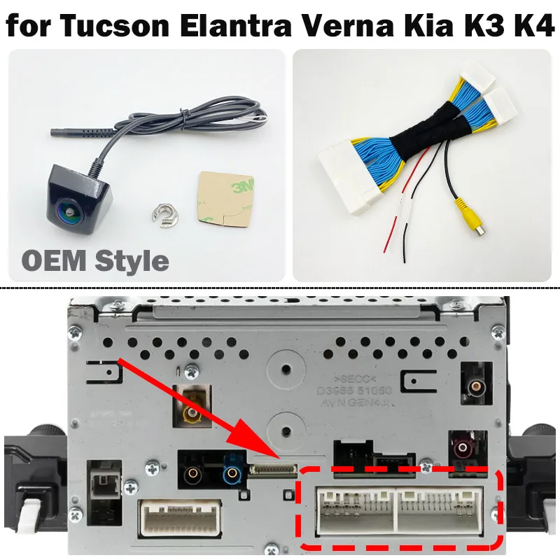 Rear View Reversing Camera for Hyundai Solaris HCR New TUCSON ELANTRA VERNA Kia K3 K4 2018 2019 OEM Style Accessories