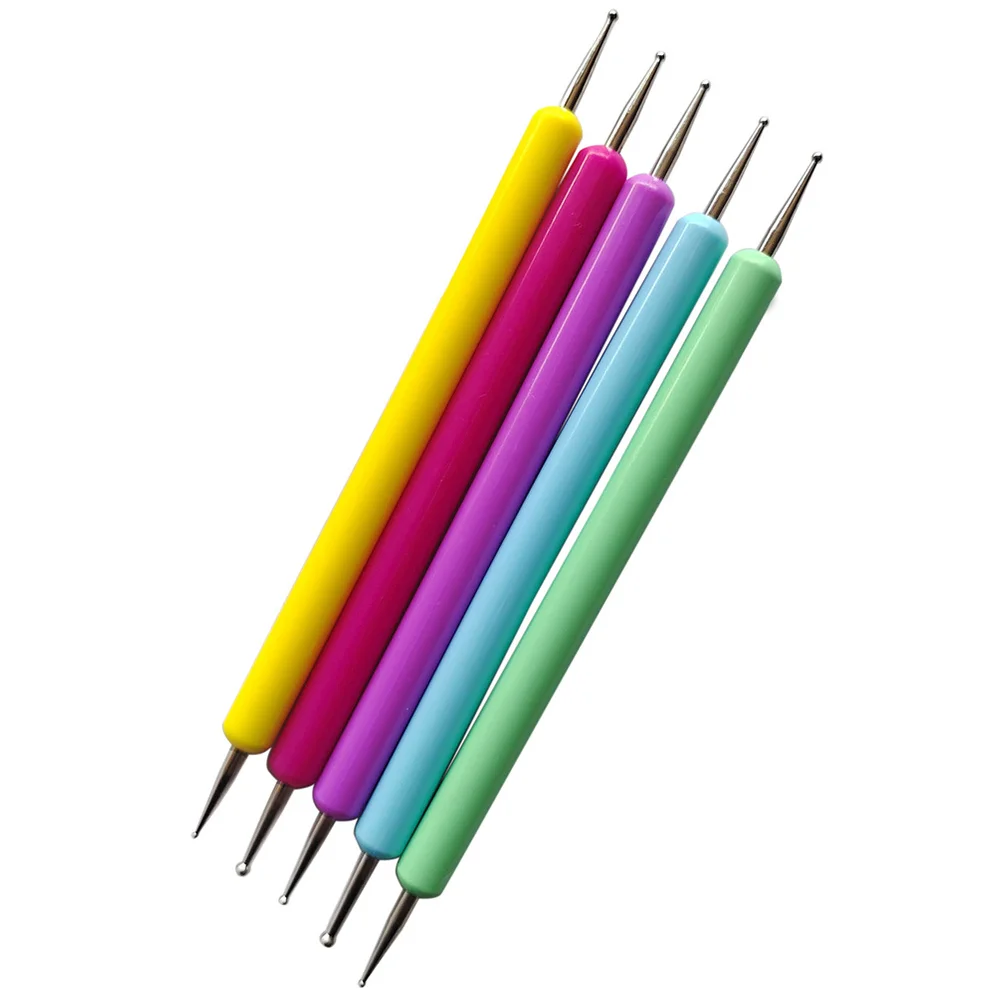 5 pz Set di Strumenti per Nail Art Goffratura Punteggiatura Penne per Pittura Fai da Te Strumenti di Argilla Polimerica Punteggio Incisore Kit per Manicure