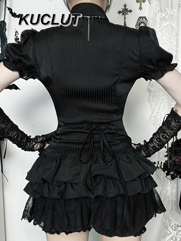 Costume haut et jupe à manches courtes pour femmes, ensemble deux pièces de Style Y2k, tenues décontractées pour dames, nouvelle collection été 2025