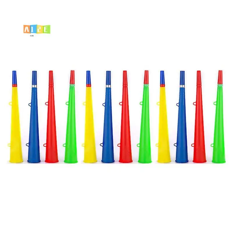 

A12E-12Pcs Stadium Horn Football Fan Horn Trumpet Plastic Sports Event Cheering Props