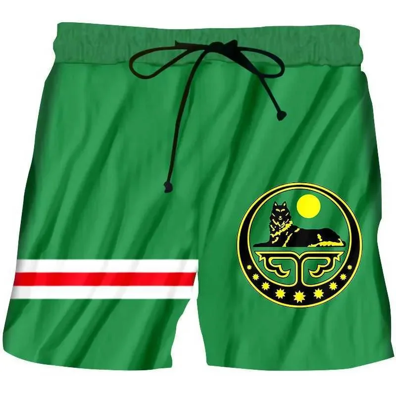 Men's beach shorts Chechen Russian pattern 3D printed shorts Men's summer breathable shorts Fitness shorts Men's Ropa Hombre