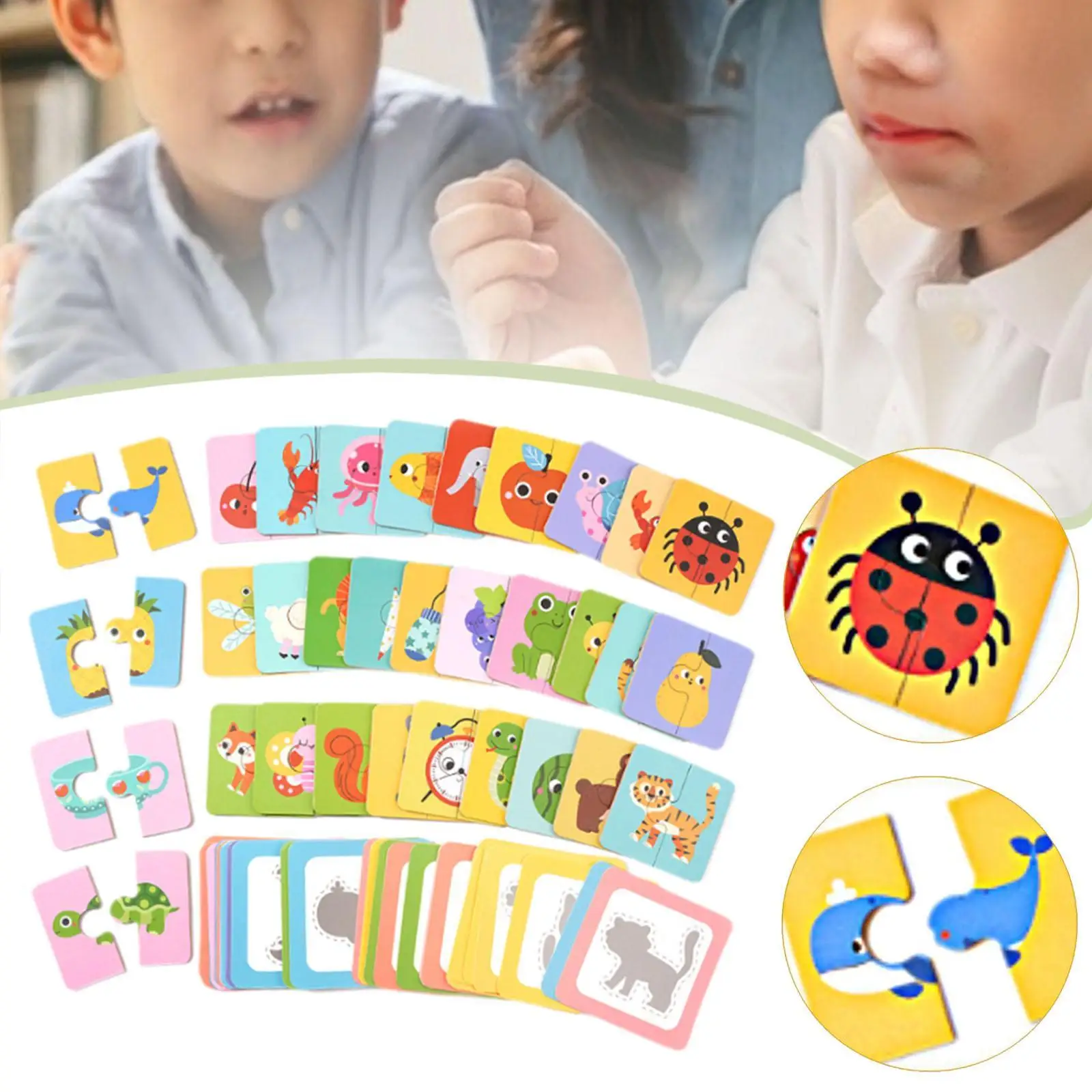 Puzzle coordinati Rompicapo Colore Forma Cognizione Gioco educativo di abbinamento ombra per l'intrattenimento Interazione familiare