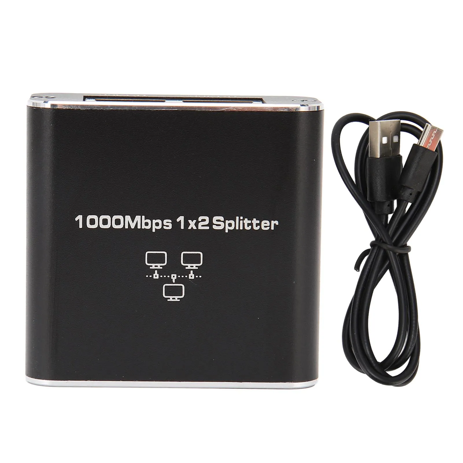 Universal 1000Mbps Ethernet Cable Splitter 1 to 2 Compatible with Cat5 Cat5e Cat6 Cat7 Two Devices Share RJ45 Network Splitter