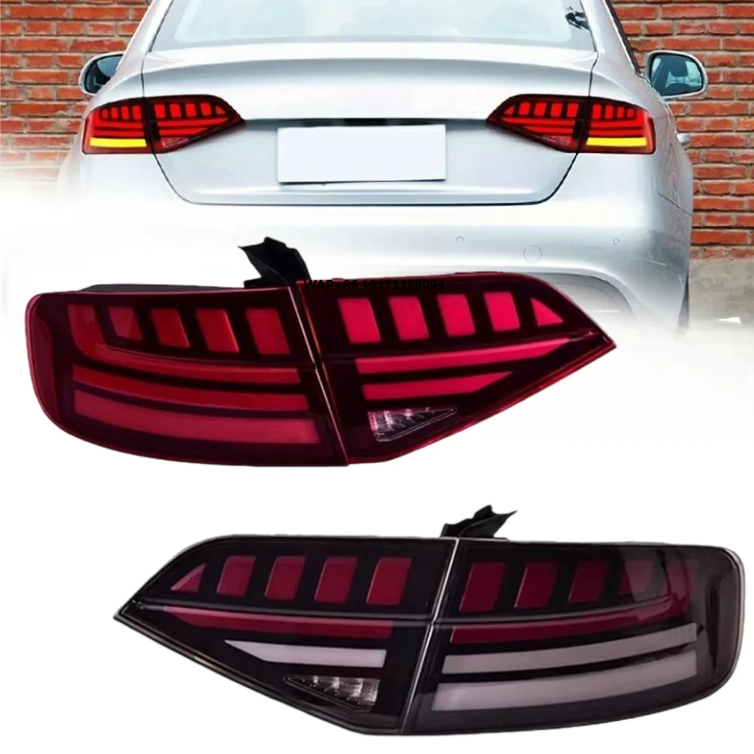 

A4 Pair Upgrade LED Taillight 2009-2012 Modified Rear Tail Lamps Daytime Running Lights Car Auto Accessories