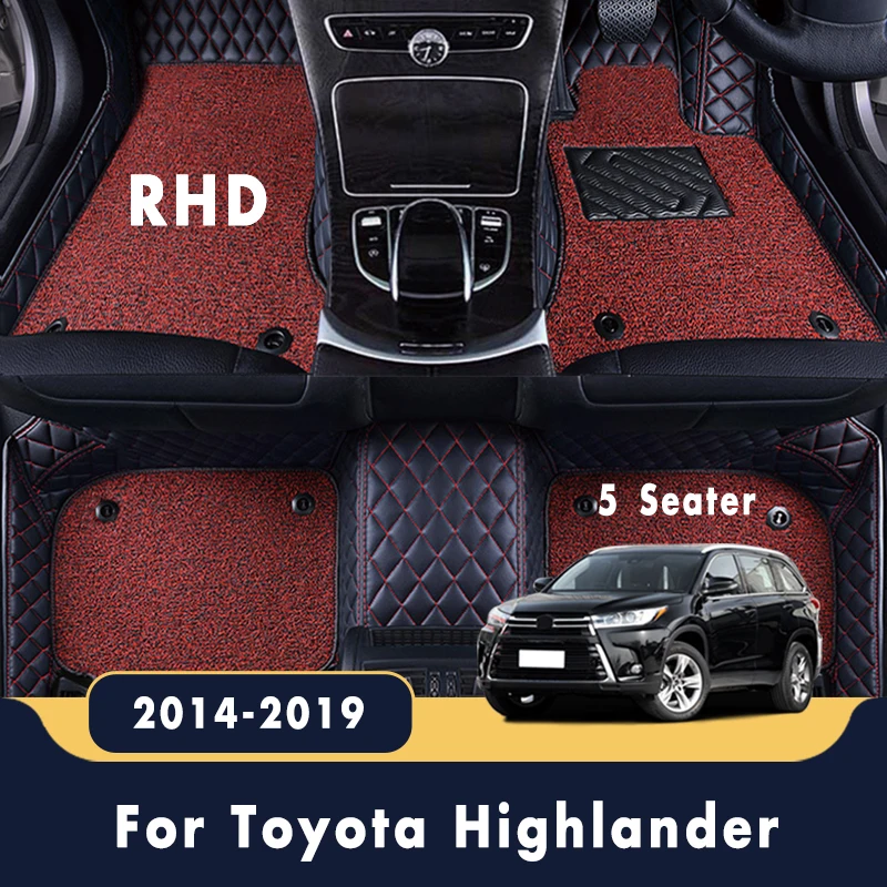 

RHD Double Layer Wire Loop Car Floor Mats For Toyota Highlander XU50 Kluger 2021 2020 2019 2018 2017 2016 2015 2014 5 Seater