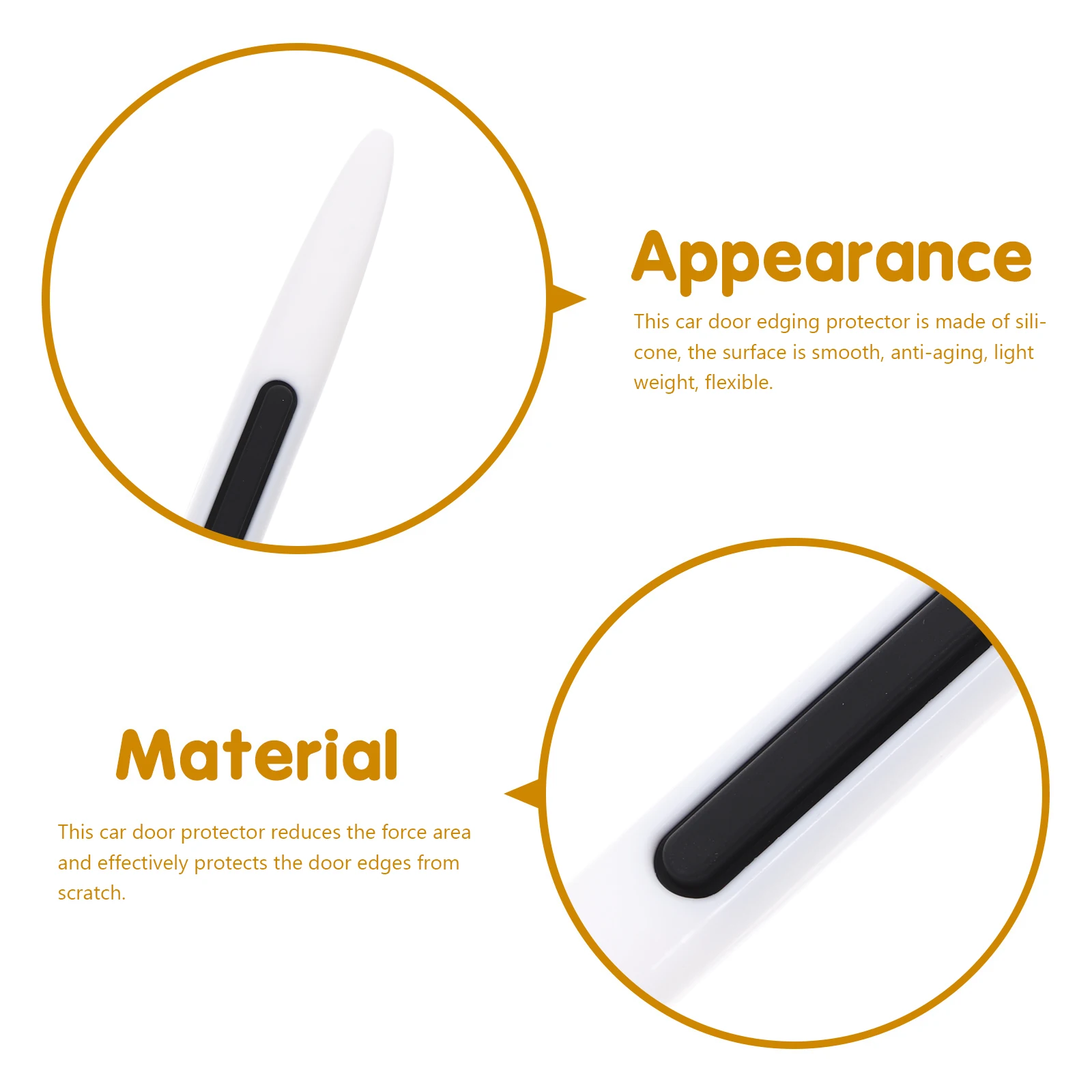 

2pcs Car Door Edging Protector Silicone Anti Scratch Bumper Guard For Vehicle Edge Protection Light Easy Install Decorative Car