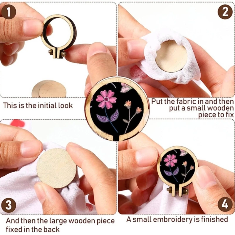 Mini Embroidery Hoop Rings for DIY Embroidery Necklaces Pendant Crafts Tool for Craft Favor Ornaments DIY Project Tool