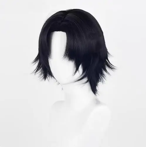 Amine Chrollo Lucilfer Cosplay Wigs 30cm Black Wig Heat Resistant Synthetic Hair Halloween Party Wigs