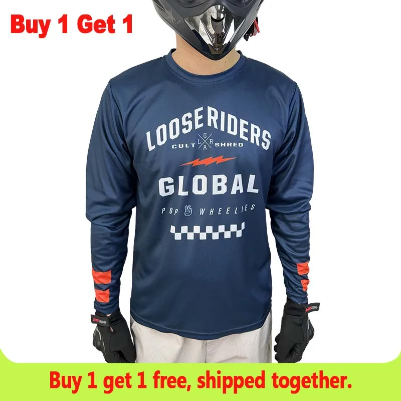 Mountain Bike Loose Rider Shirt Men's Long Sleeve Cycling Jersey BMX Downhill Motocross Mx Enduro Buy
