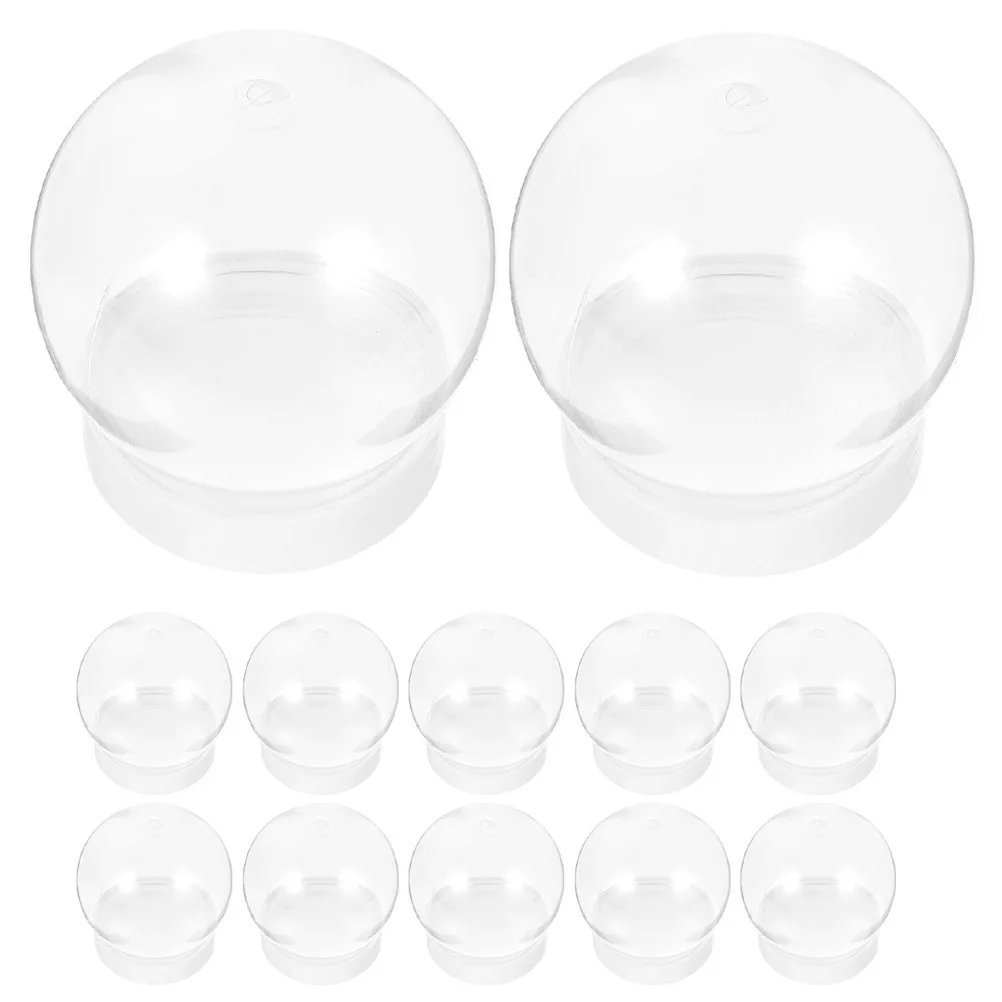 

12pcs Diy Clear Plastic Water Snow Making Kit Craft Supplies Empty Globe Prop Round Ball Shape Globe Party Holiday Christmas