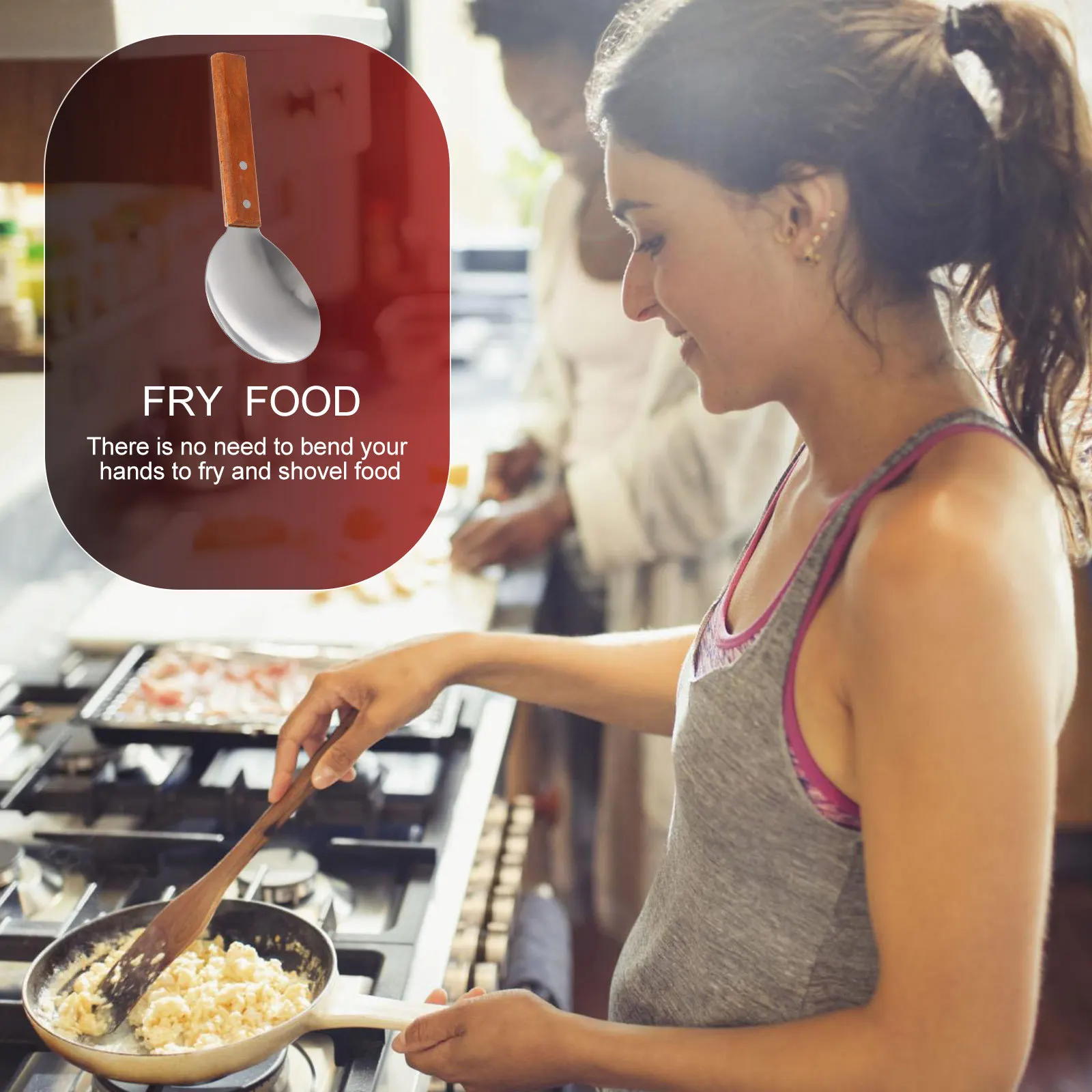 

2pcs Large Spoon Non-Stick Cooking Scoop For Home Kitchen Use Tofu Spoons Kitchen Non-Stick Rice Spoons Supplies