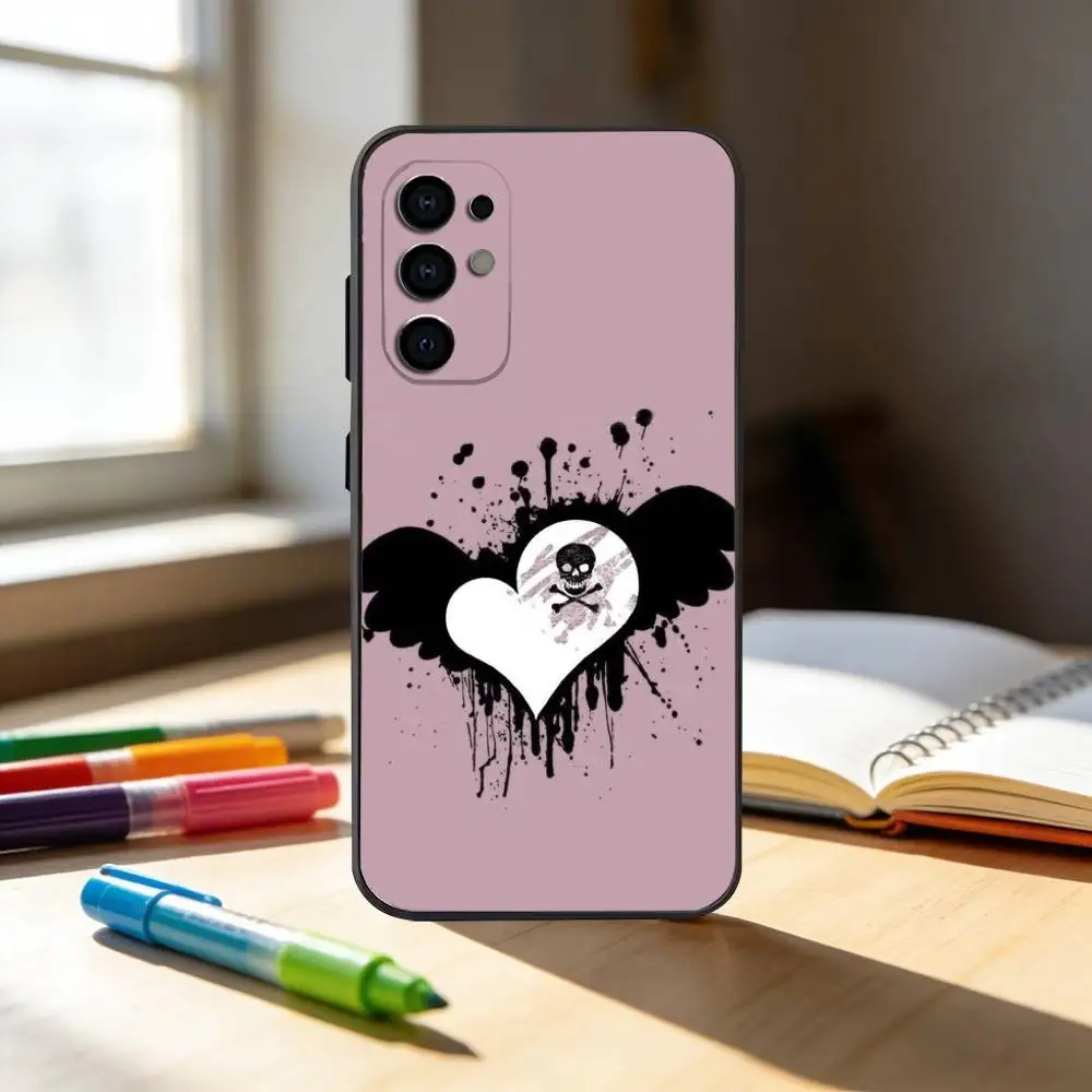 Love Black And Cute Emo Goth  Phone Case For Samsung S25,S24,S21,S22,S23,S30,Ultra,S20,Plus,Fe,Note,10,9,5G Black Cover - view 6